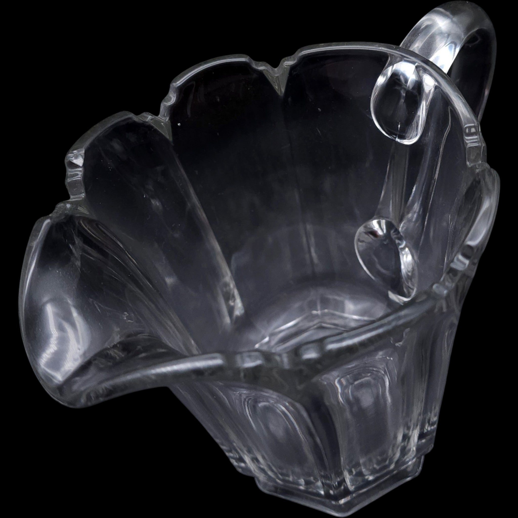 Antique EAPG Clear Glass Pitcher US Glass Fluted Column Design