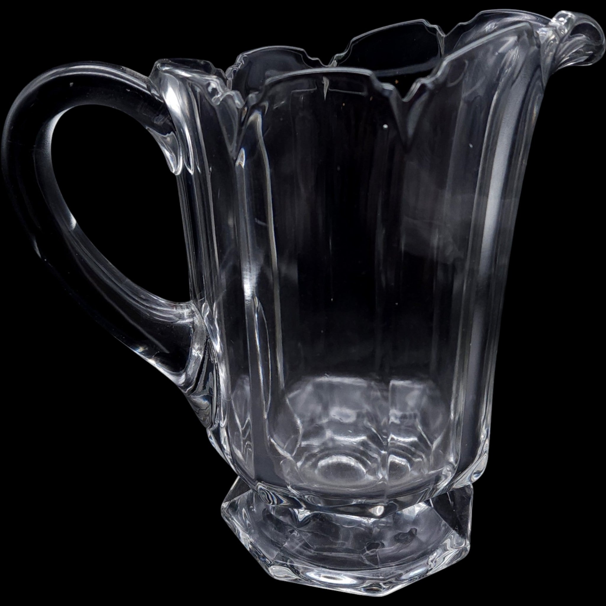 Antique EAPG Clear Glass Pitcher US Glass Fluted Column Design