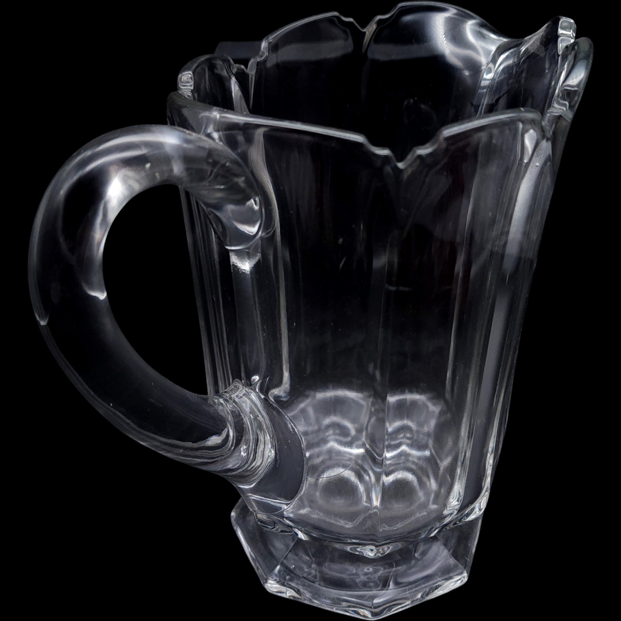 Antique EAPG Clear Glass Pitcher US Glass Fluted Column Design