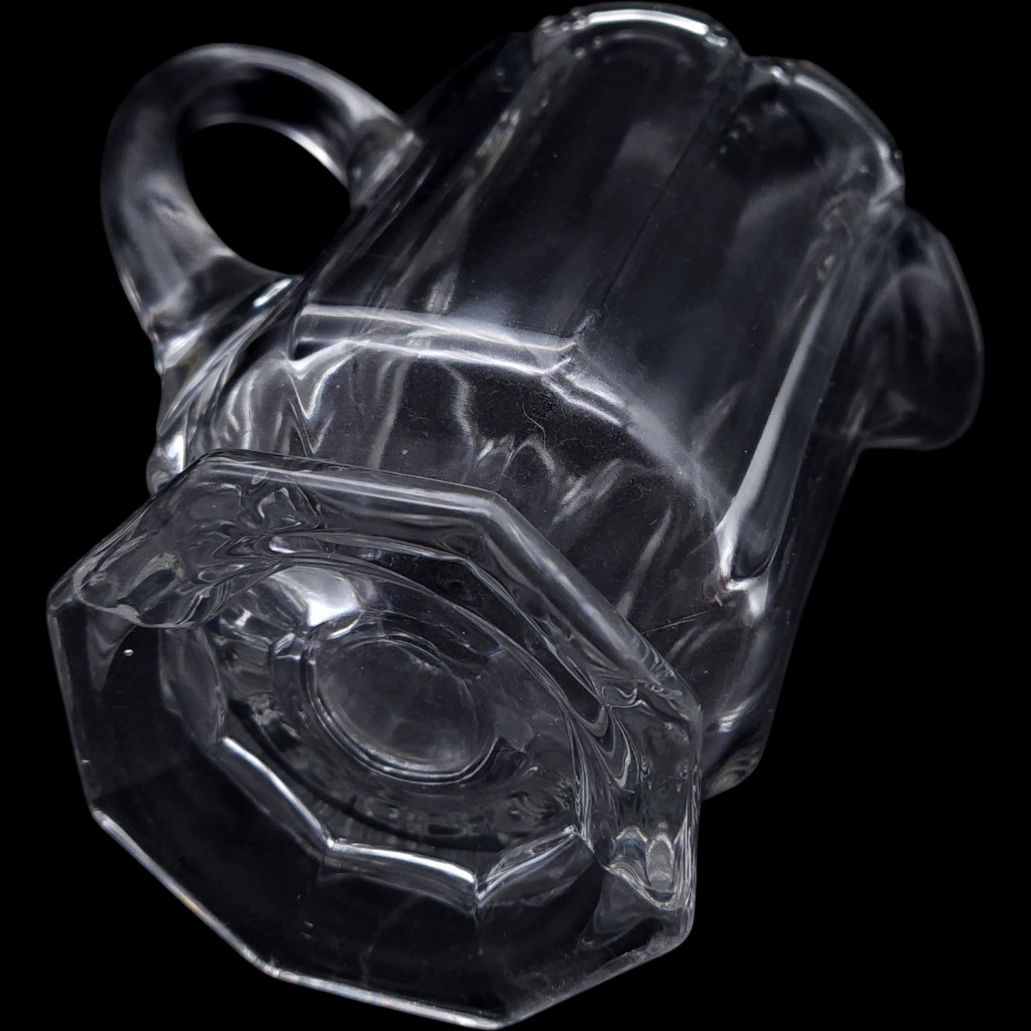 Antique EAPG Clear Glass Pitcher US Glass Fluted Column Design