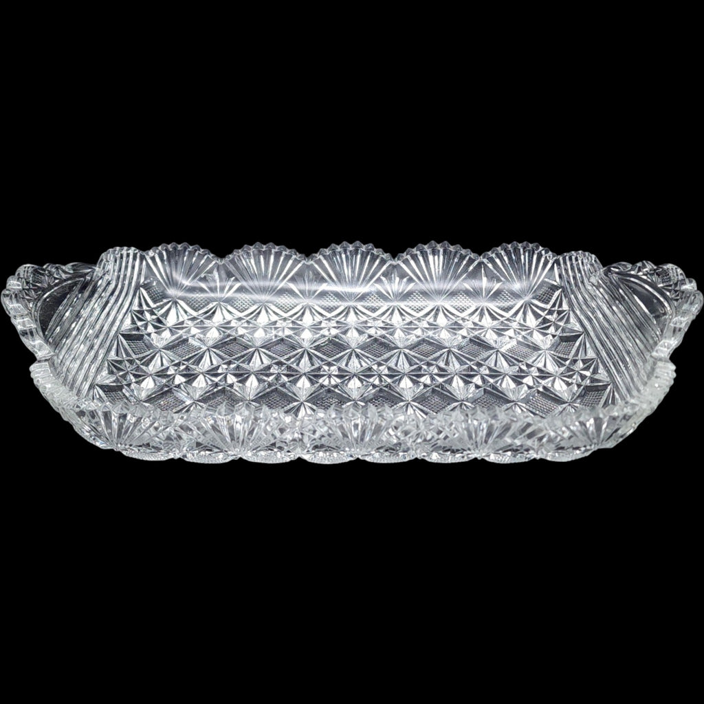 Antique EAPG McKee Glass Teutonic Pattern Rectangular Bread Tray