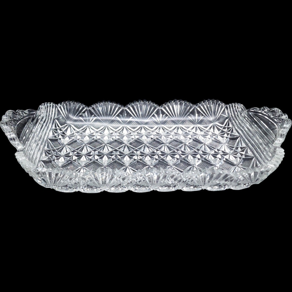 Antique EAPG McKee Glass Teutonic Pattern Rectangular Bread Tray