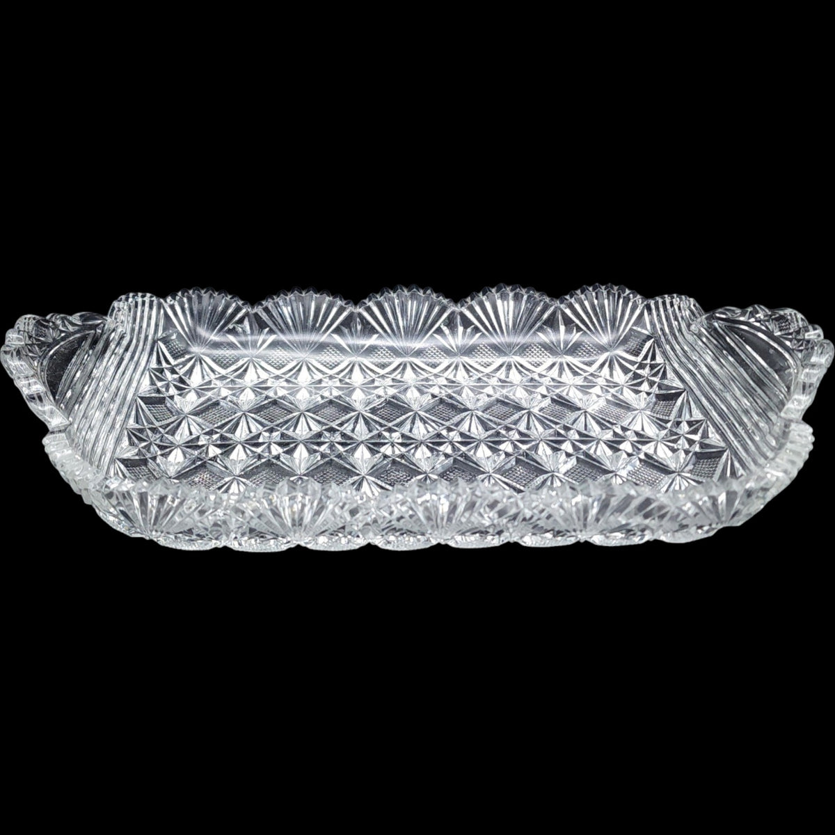 Antique EAPG McKee Glass Teutonic Pattern Rectangular Bread Tray