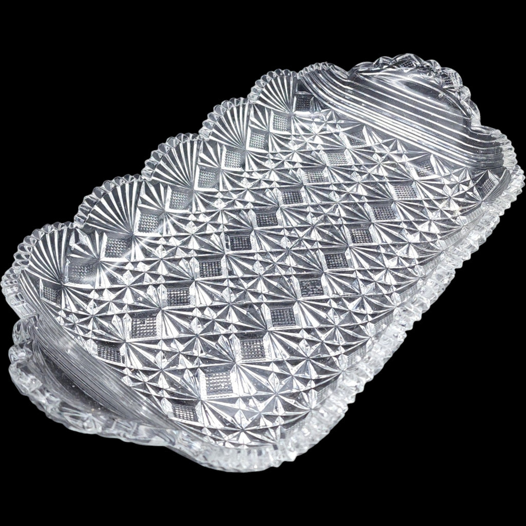 Antique EAPG McKee Glass Teutonic Pattern Rectangular Bread Tray