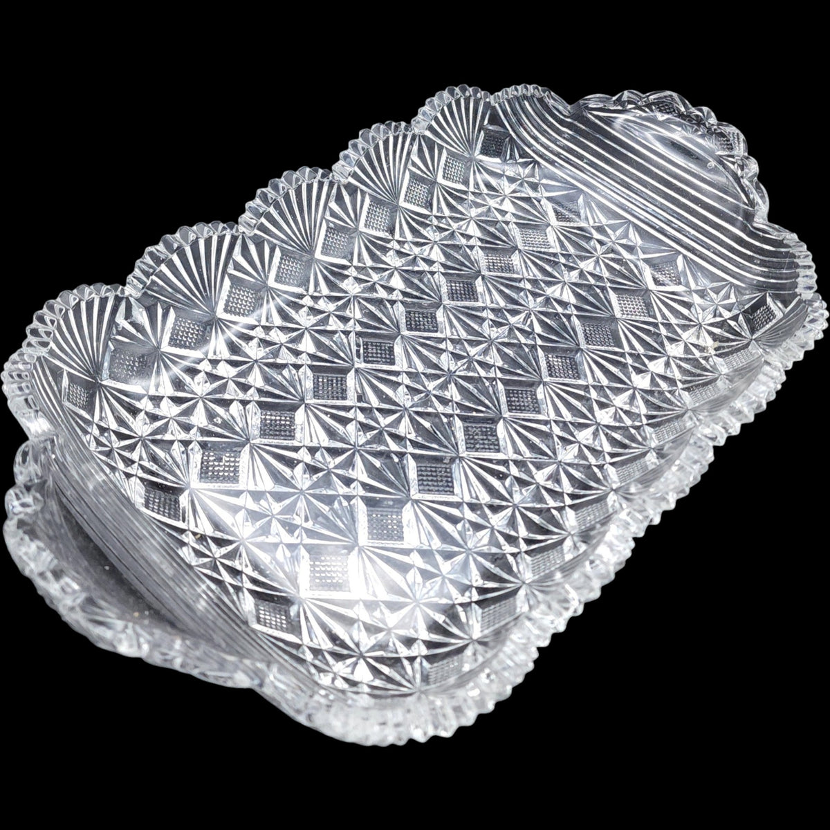 Antique EAPG McKee Glass Teutonic Pattern Rectangular Bread Tray