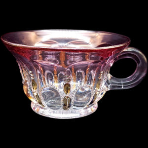 Antique EAPG US Glass Michigan Pattern Rose Flashed Punch Cup