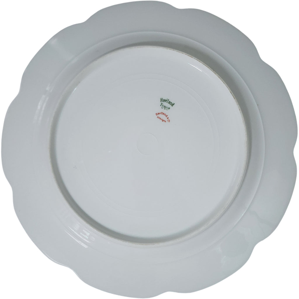 Antique Haviland Limoges France White Porcelain Dinner Plate Schleiger 24 Ranson Gold 10.25"
