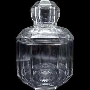 Antique Heisey Clear Glass Octagonal Covered Jar Diamond H Starburst Base