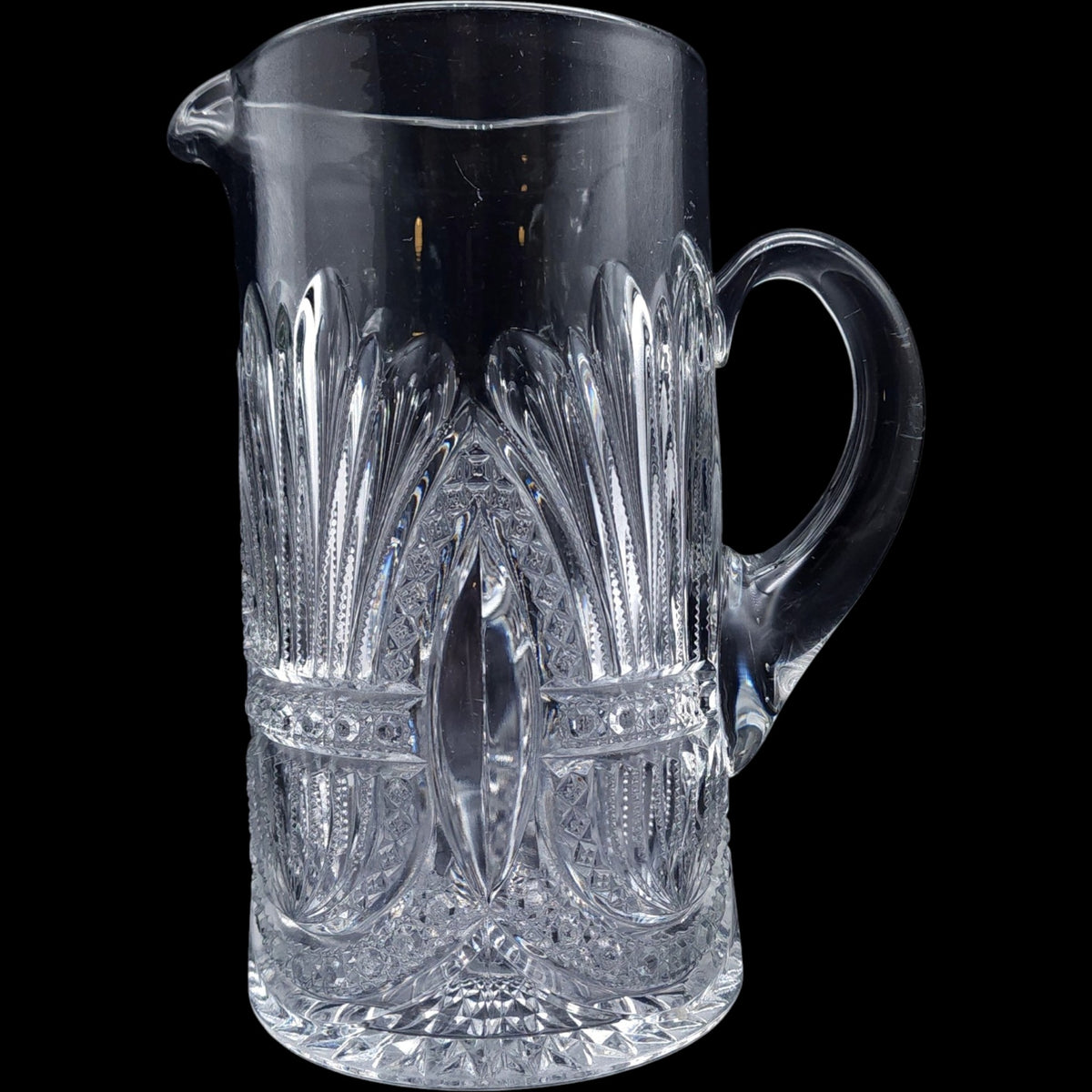 Antique Heisey Prince of Wales Plumes Clear EAPG Glass Pitcher