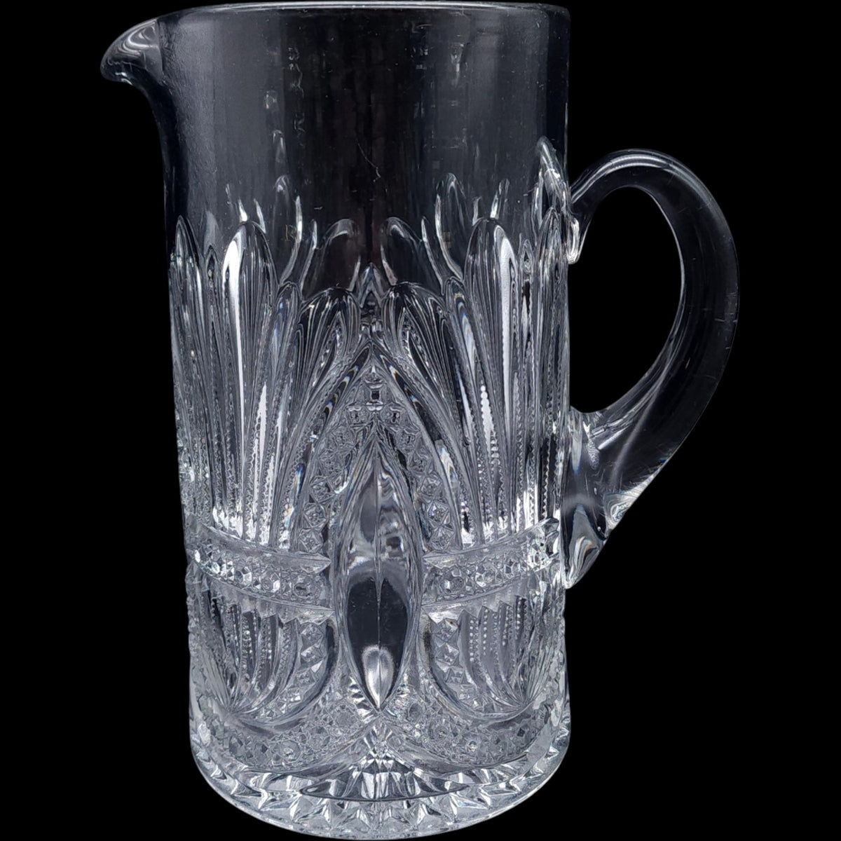 Antique Heisey Prince of Wales Plumes Clear EAPG Glass Pitcher