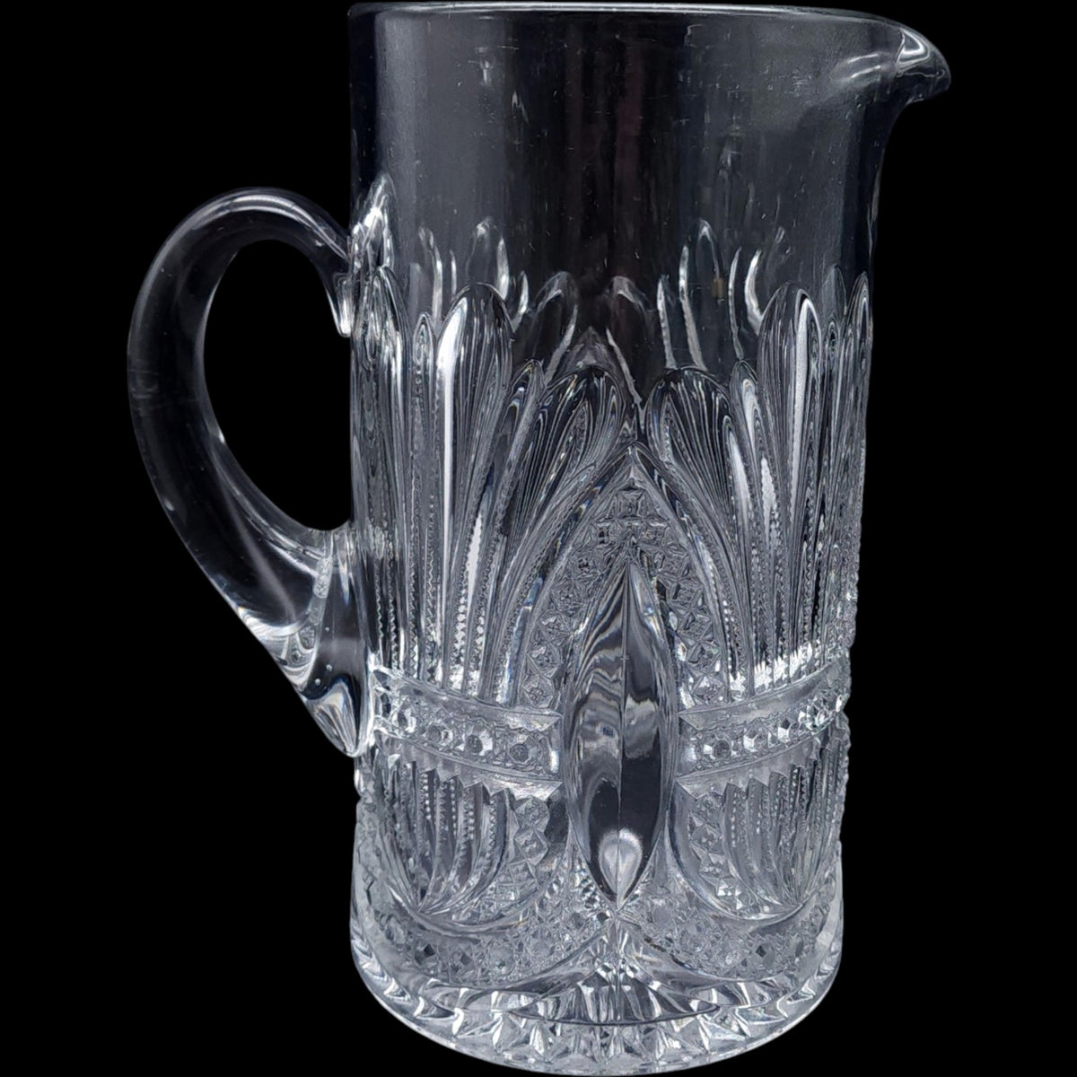 Antique Heisey Prince of Wales Plumes Clear EAPG Glass Pitcher