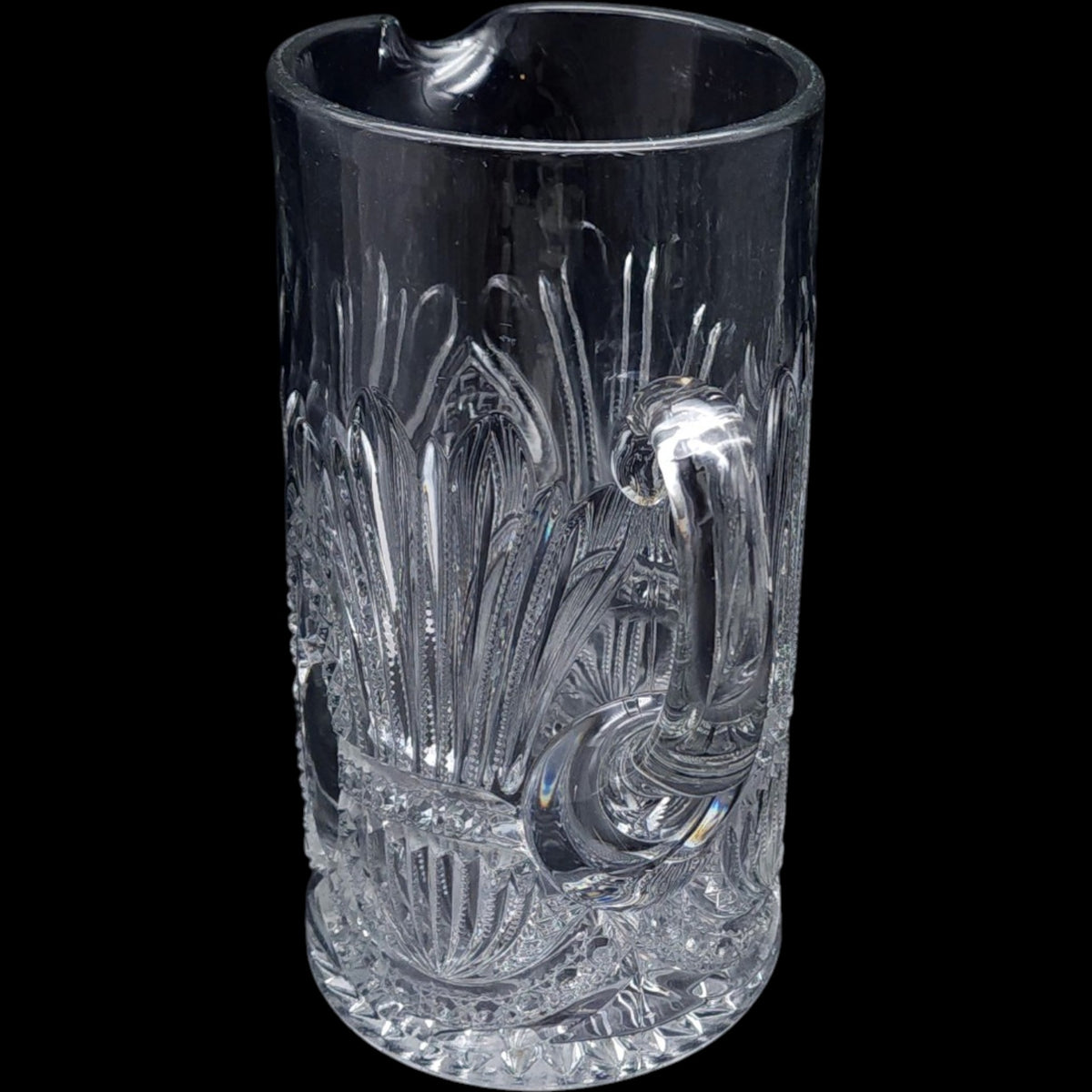 Antique Heisey Prince of Wales Plumes Clear EAPG Glass Pitcher