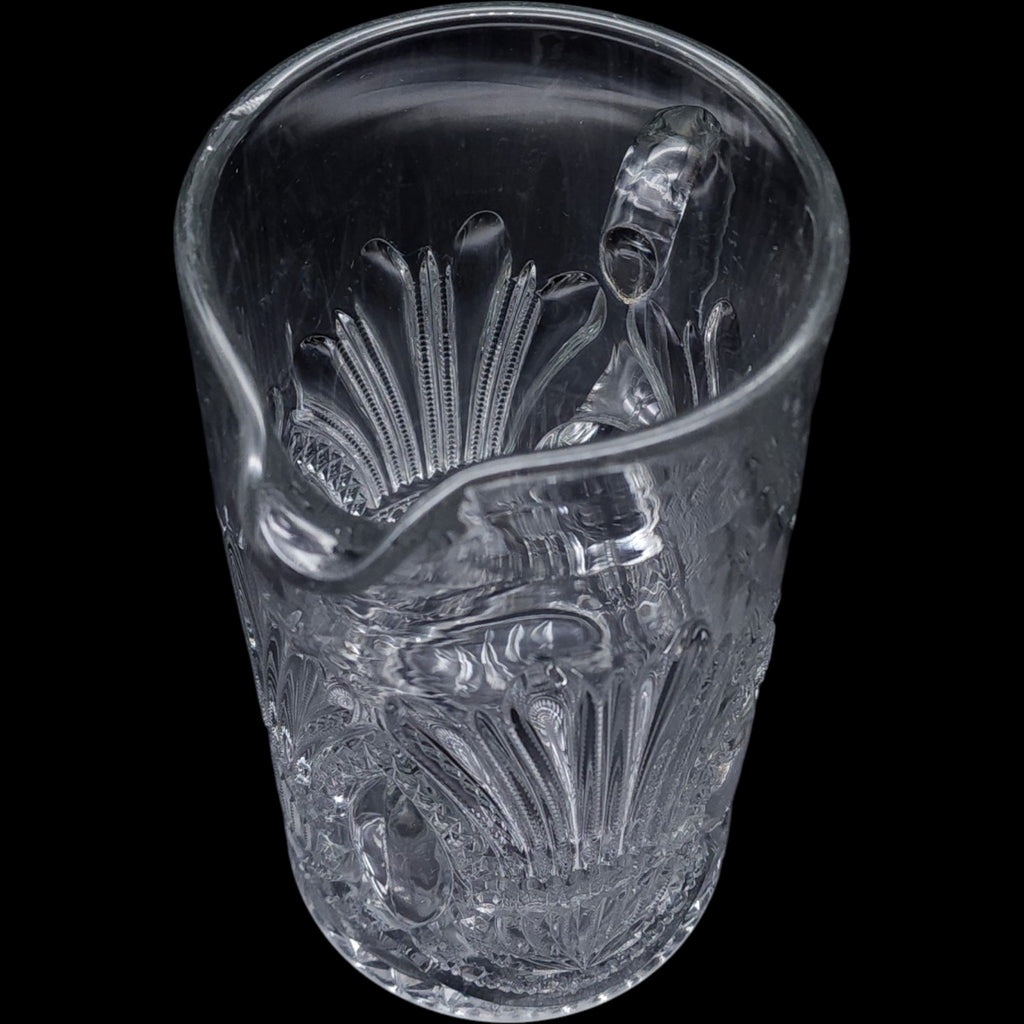 Antique Heisey Prince of Wales Plumes Clear EAPG Glass Pitcher