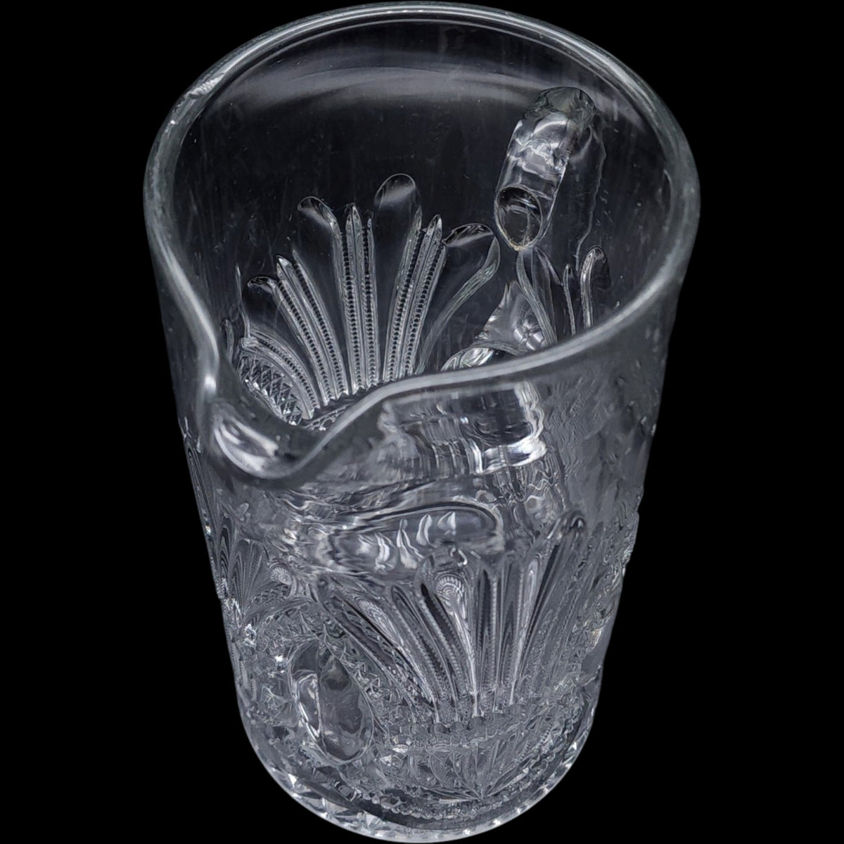 Antique Heisey Prince of Wales Plumes Clear EAPG Glass Pitcher