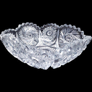 Imperial Glass Nu-Cut Pressed Glass Bowl, Pinwheel Starburst Design