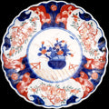 Antique Japanese Imari Hand-Painted Scalloped Porcelain Plate