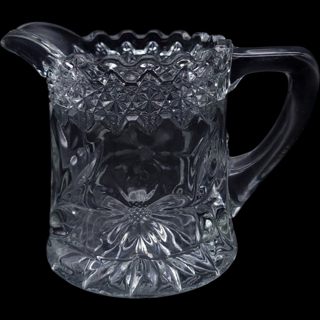 Antique Jenkins Dahlia Clear EAPG Glass Creamer Pitcher