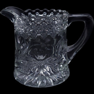 Antique Jenkins Dahlia Clear EAPG Glass Creamer Pitcher