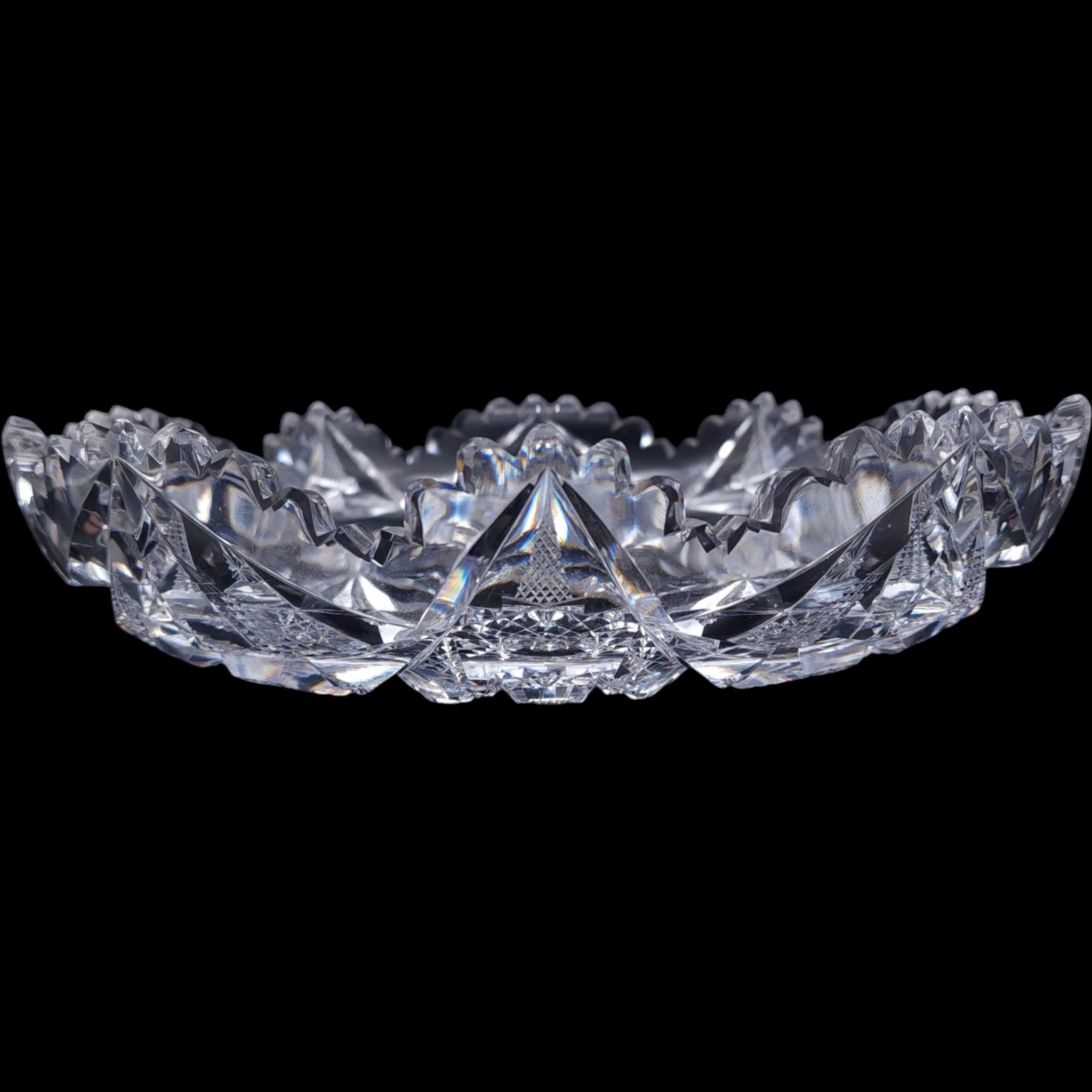 10" Antique Libbey American Brilliant Cut Glass Bowl