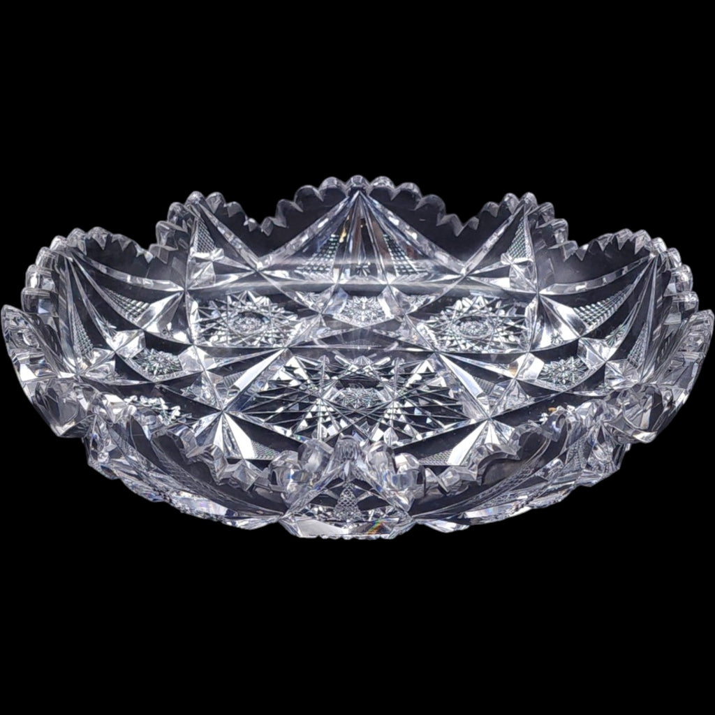 10" Antique Libbey American Brilliant Cut Glass Bowl