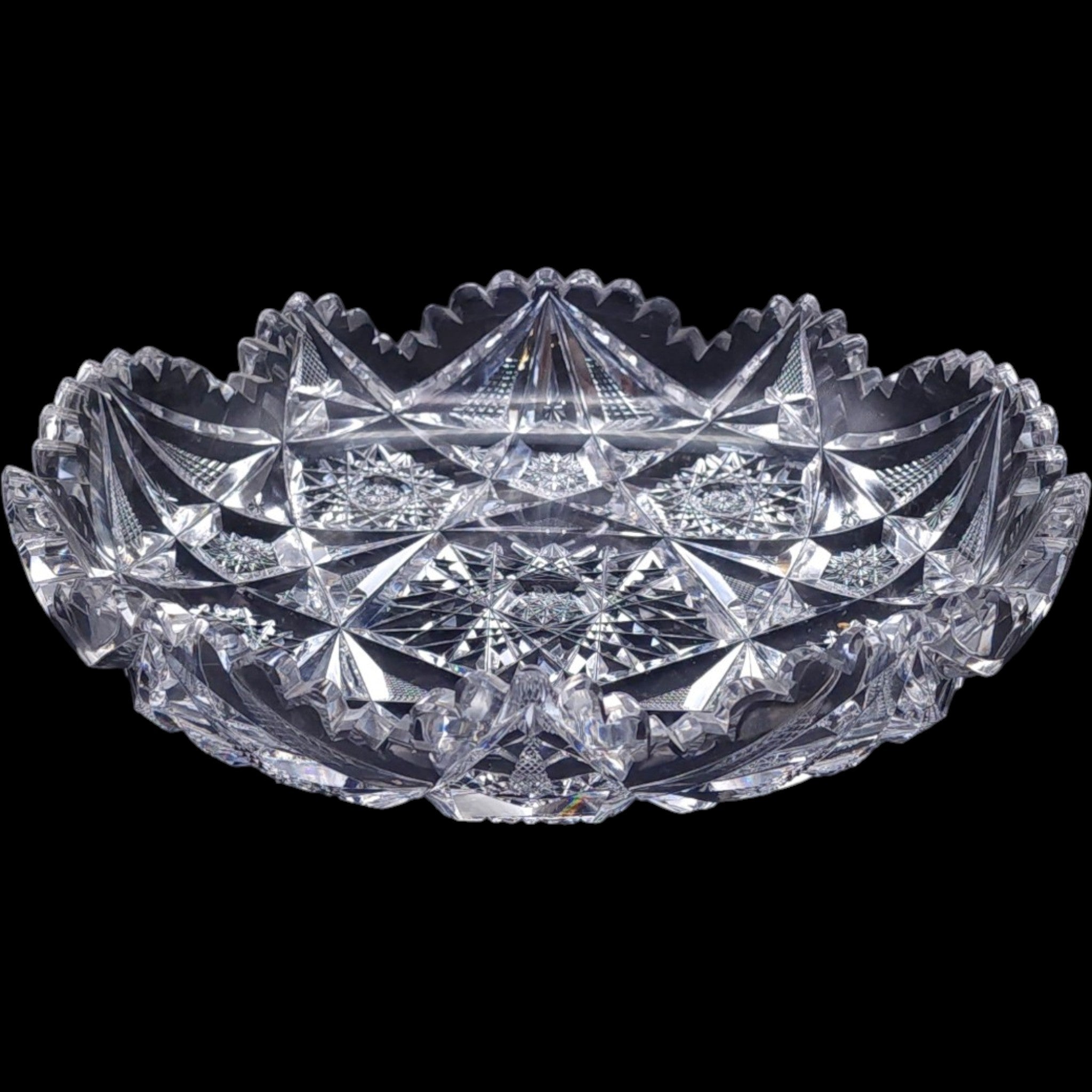 10" Antique Libbey American Brilliant Cut Glass Bowl