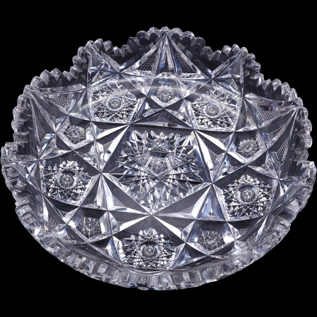 10" Antique Libbey American Brilliant Cut Glass Bowl