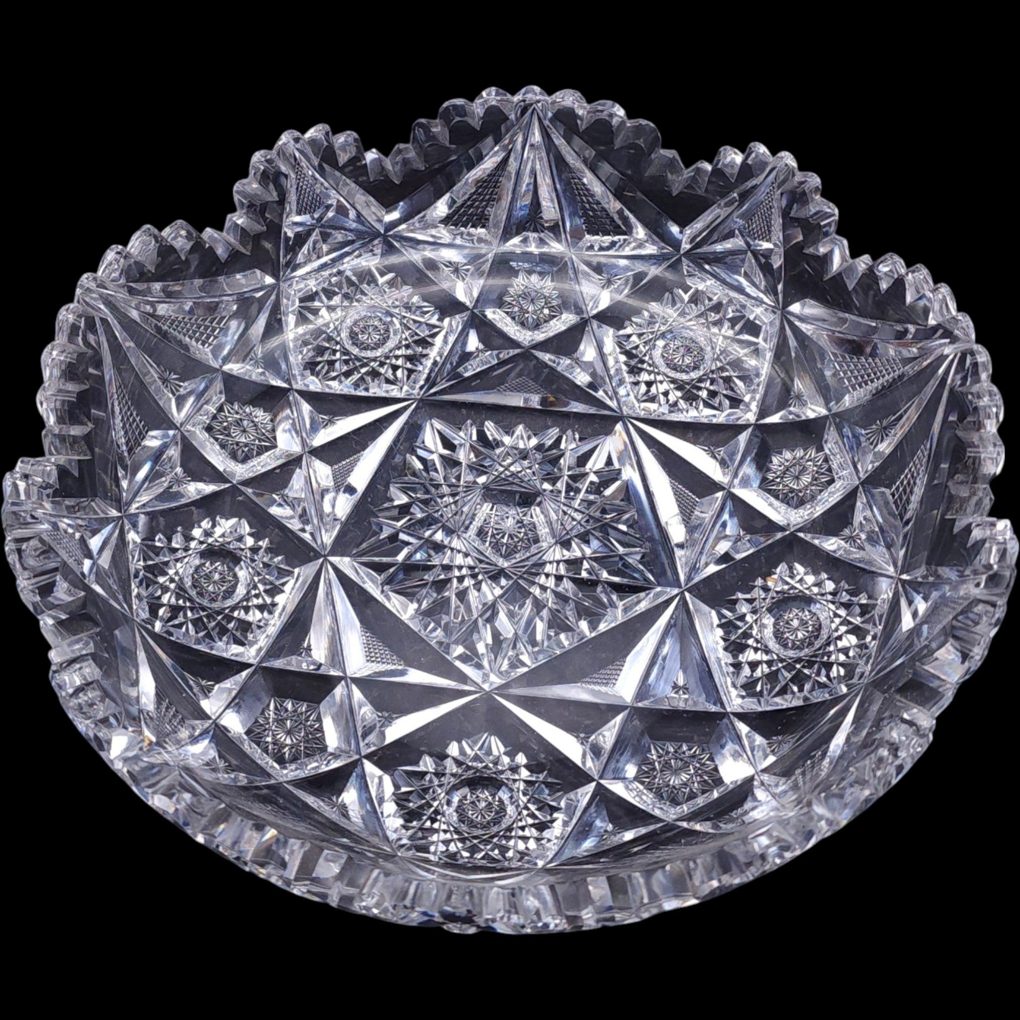 10" Antique Libbey American Brilliant Cut Glass Bowl