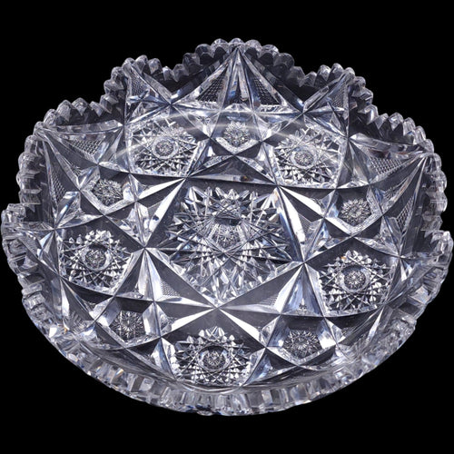 10" Antique Libbey American Brilliant Cut Glass Bowl