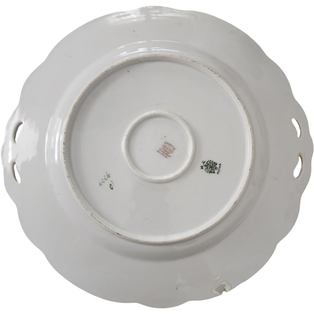 Antique MZ Austria Imperial Carlsbad Porcelain Floral Rose Plate