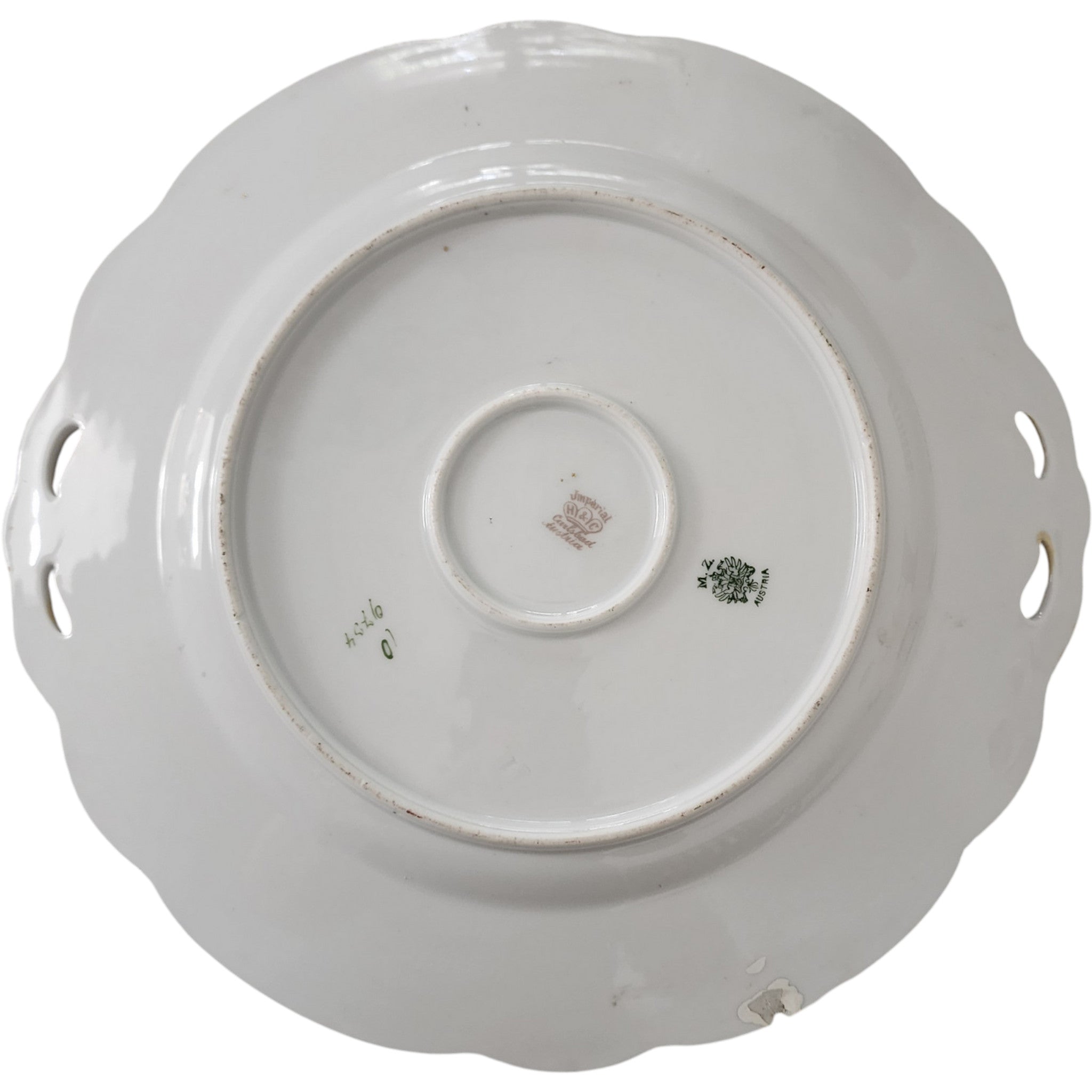 Antique MZ Austria Imperial Carlsbad Porcelain Floral Rose Plate