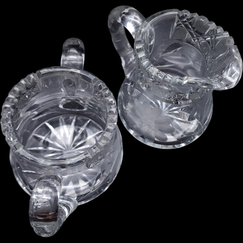 Antique McKee Glass Innovation Pattern Creamer and Sugar Bowl Set