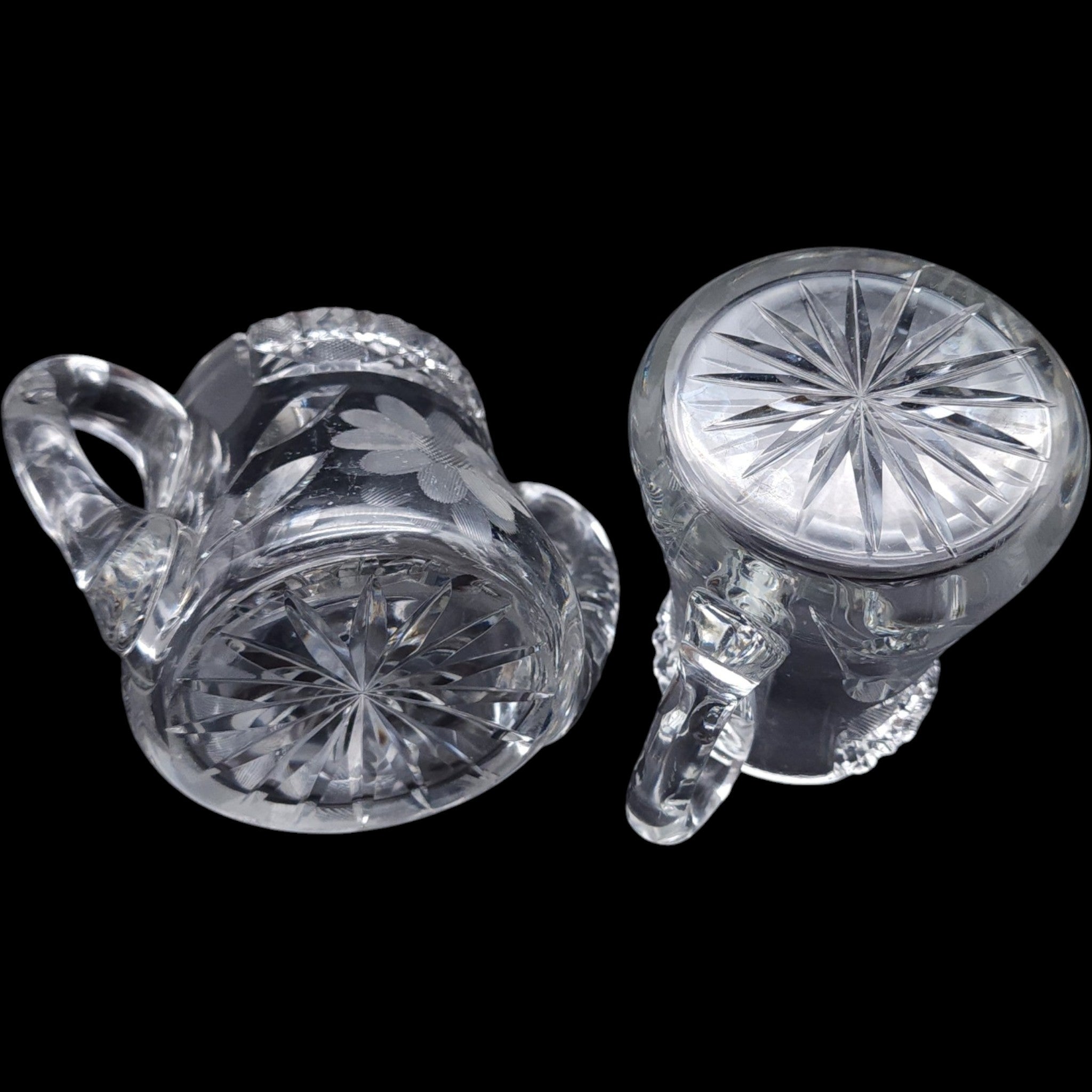 Antique McKee Glass Innovation Pattern Creamer and Sugar Bowl Set