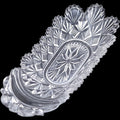 Antique McKee Glass Teutonic Pattern Oval Relish Dish with Minor Chip