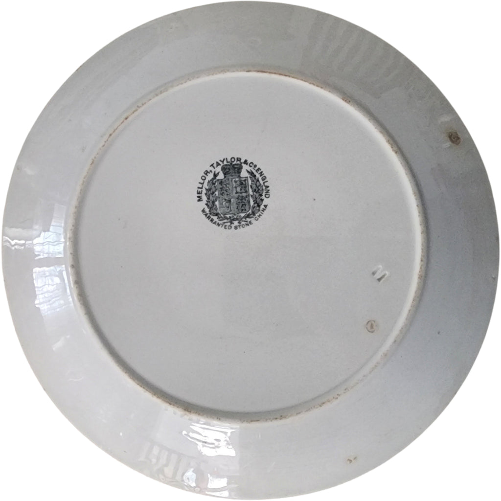 Antique Mellor, Taylor & Co. Ironstone Tea Leaf Luncheon Plate 9"