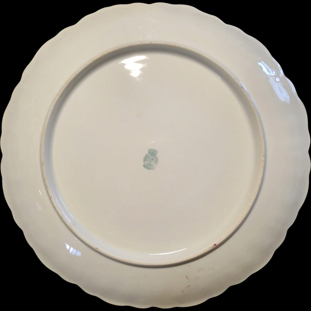 Antique Royal Bavaria P.M. German Porcelain Pink Floral Cabinet Plate