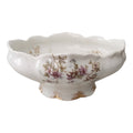 Antique Syracuse China Purple Floral Sprigs & Embossed Fruit Bowl