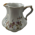 Antique Syracuse China Purple Floral Sprigs & Embossed Creamer