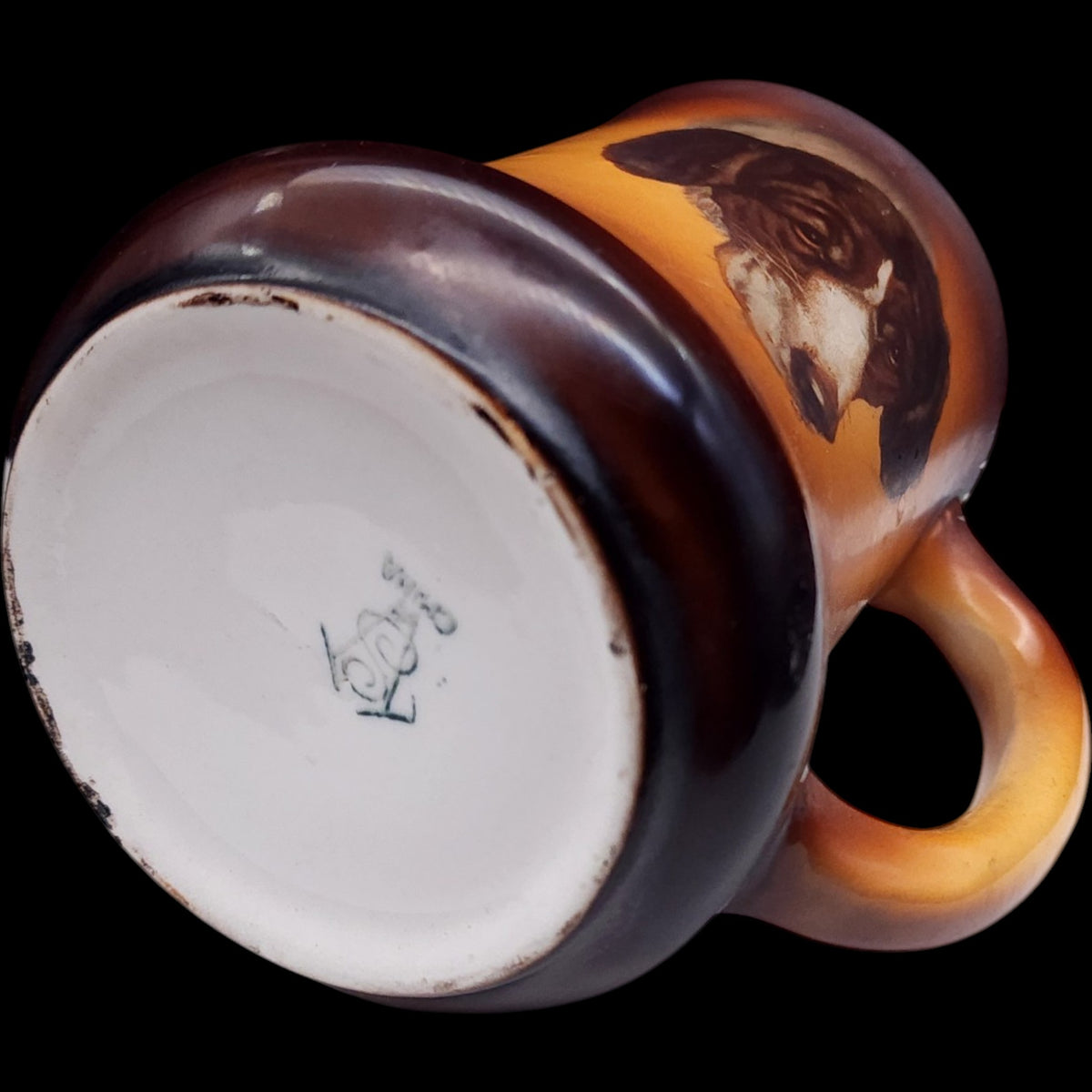 4" Antique TS&T Taylor Smith & Taylor Dog Portrait Ceramic Mug