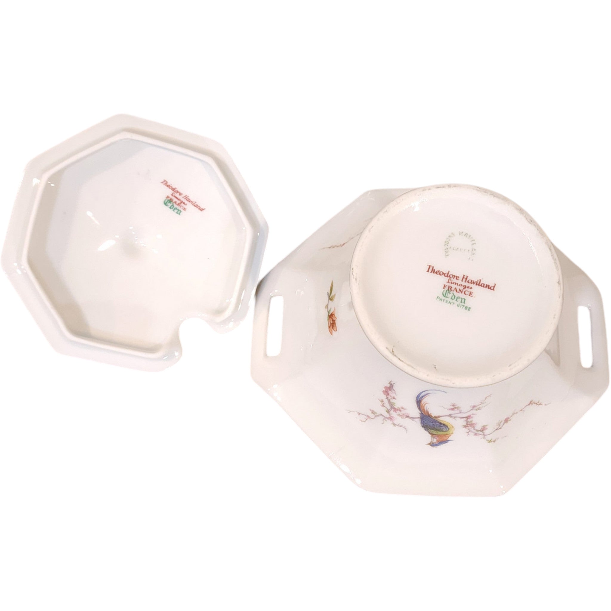 Antique Theodore Haviland Limoges France Eden Sugar Bowl with Lid As-Is