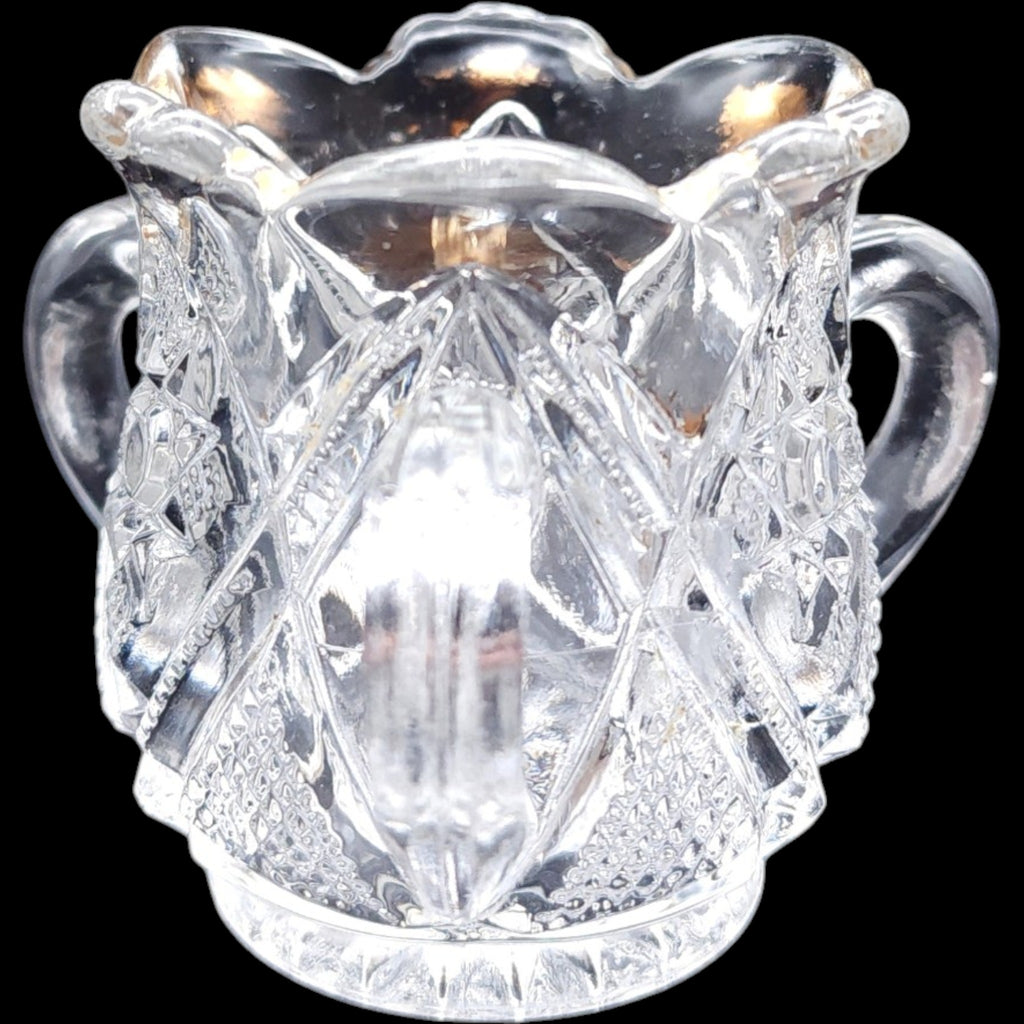 Antique US Glass Minnesota Pattern Pressed Glass Toothpick Holder