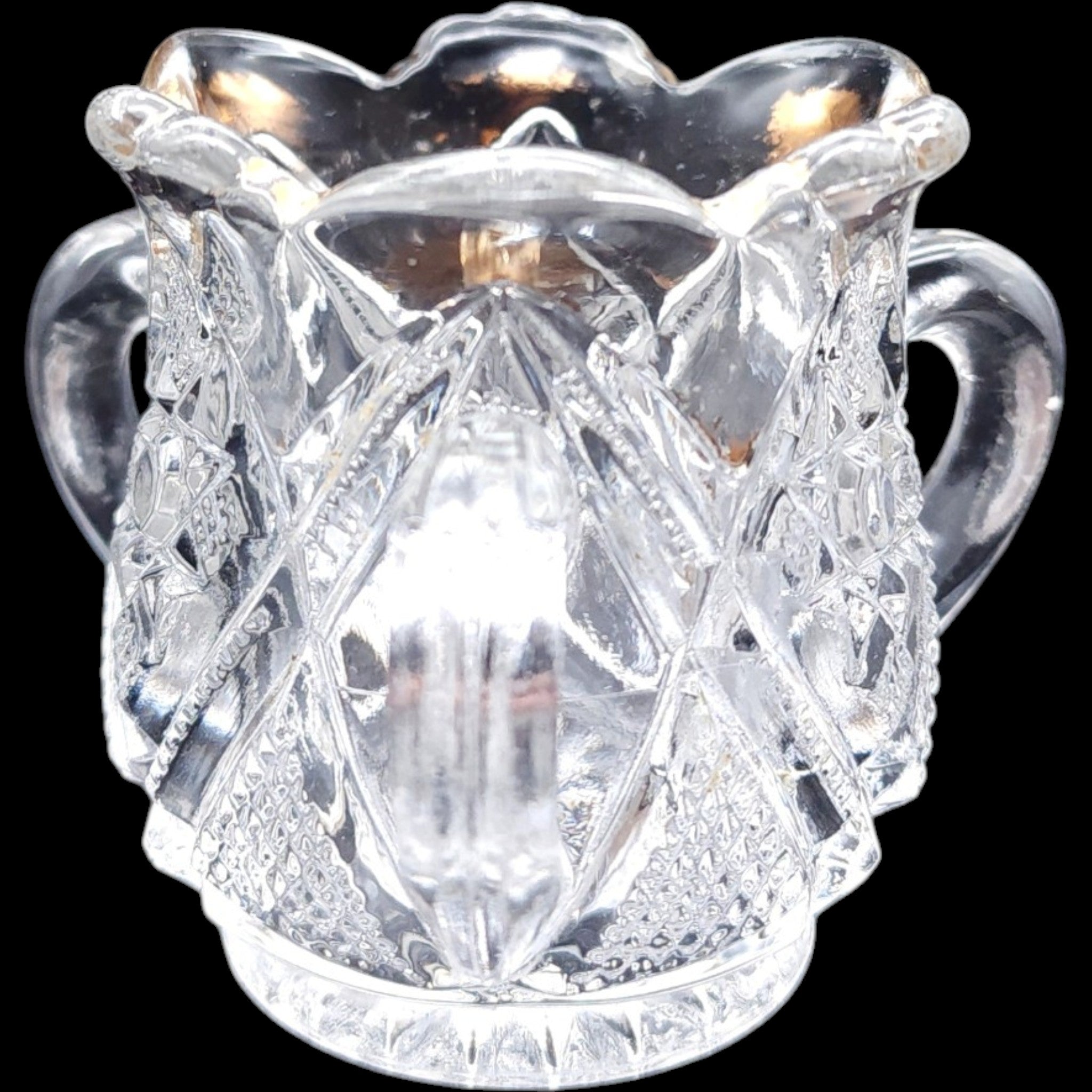 Antique US Glass Minnesota Pattern Pressed Glass Toothpick Holder