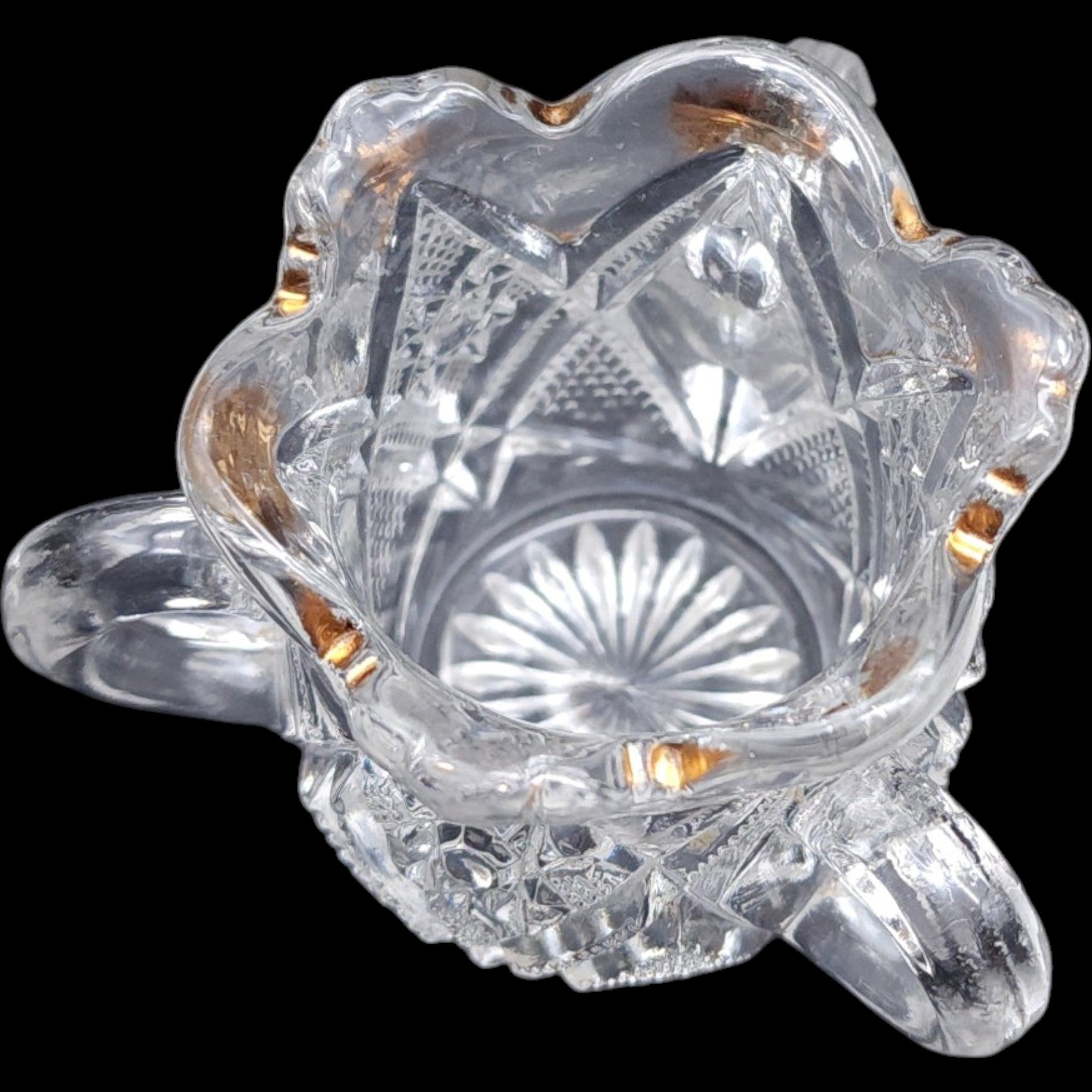 Antique US Glass Minnesota Pattern Pressed Glass Toothpick Holder