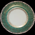 Antique Victoria Carlsbad Austria Porcelain Plate Green & Gold Filigree