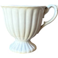 Antique 19th Century White Ironstone Pedestal Cup Fluted Panel Design English Pottery