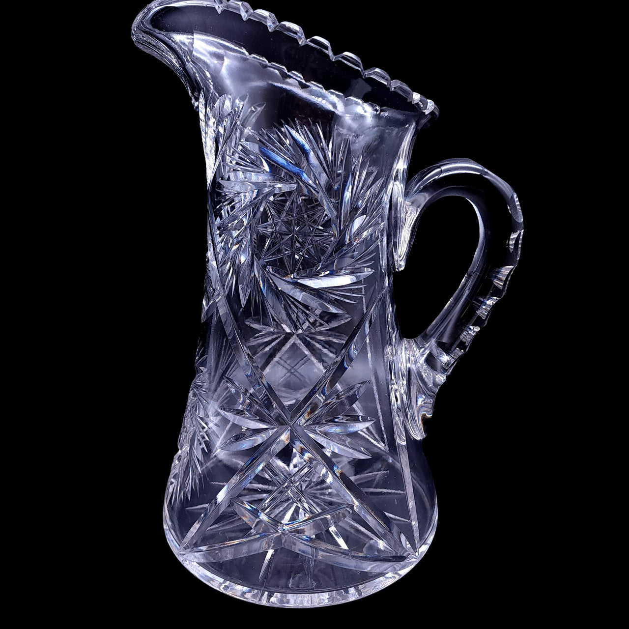 Antique ABP American Brilliant Cut Clear Crystal Jug Carafe Pitcher