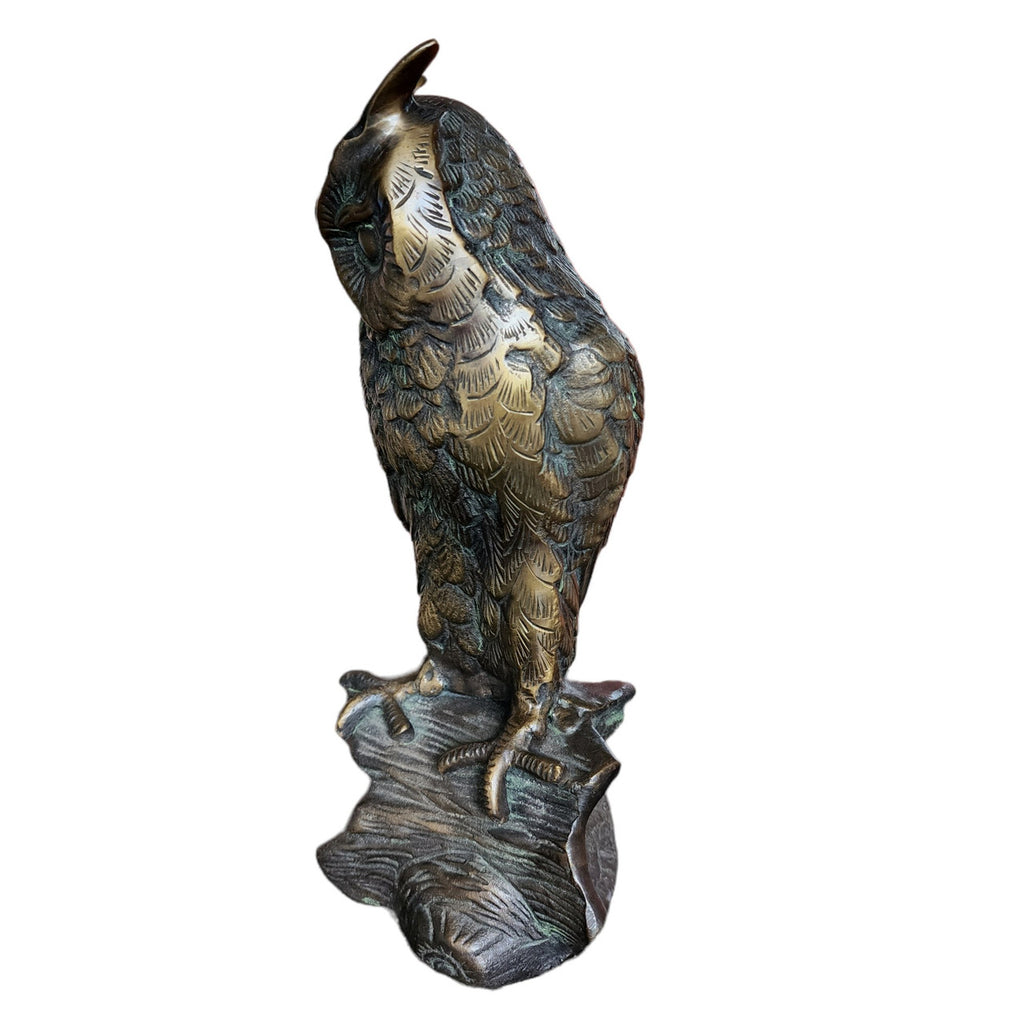 Antique Brass Owl Sculpture, circa 1900