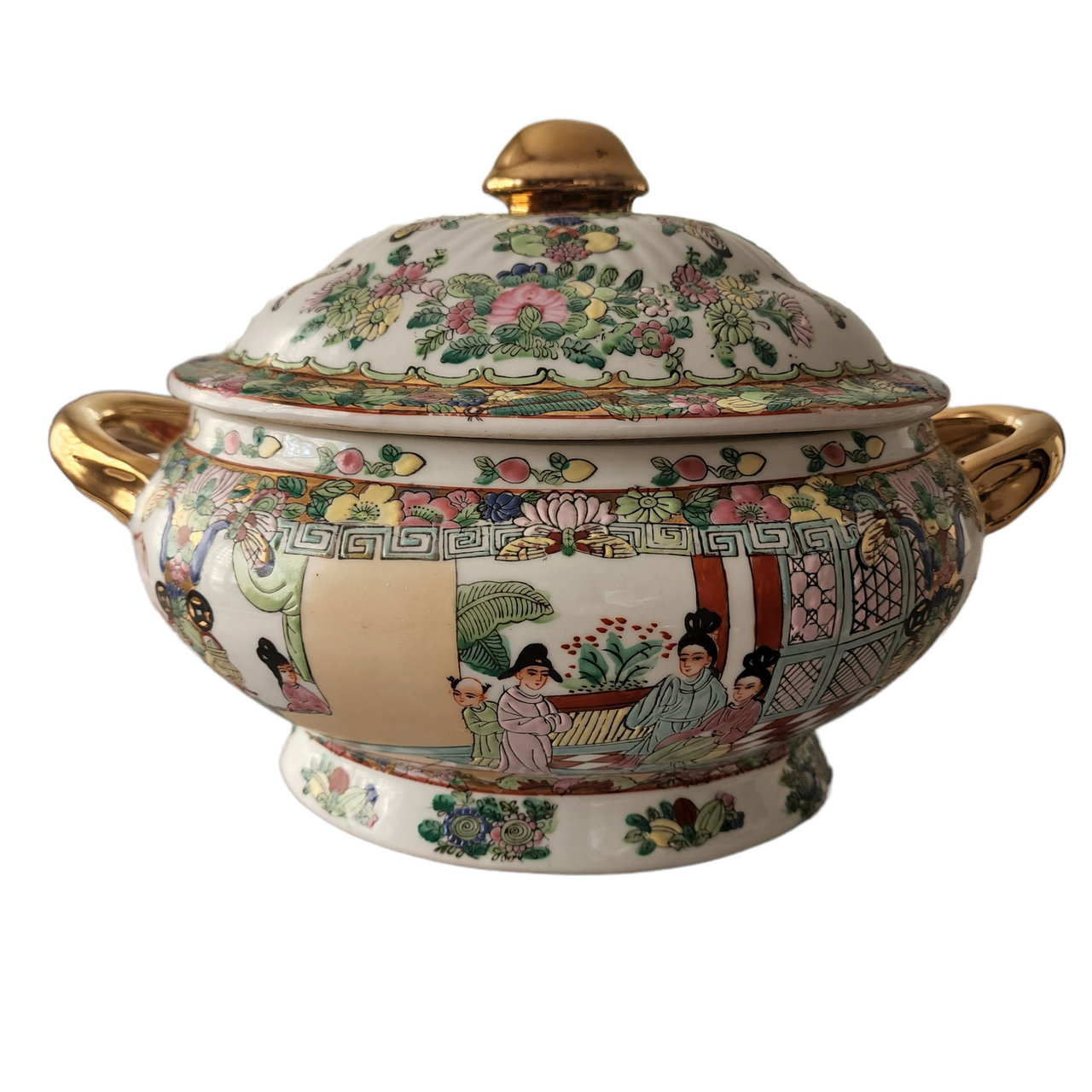 Antique Chinese Rose Medallion Tureen