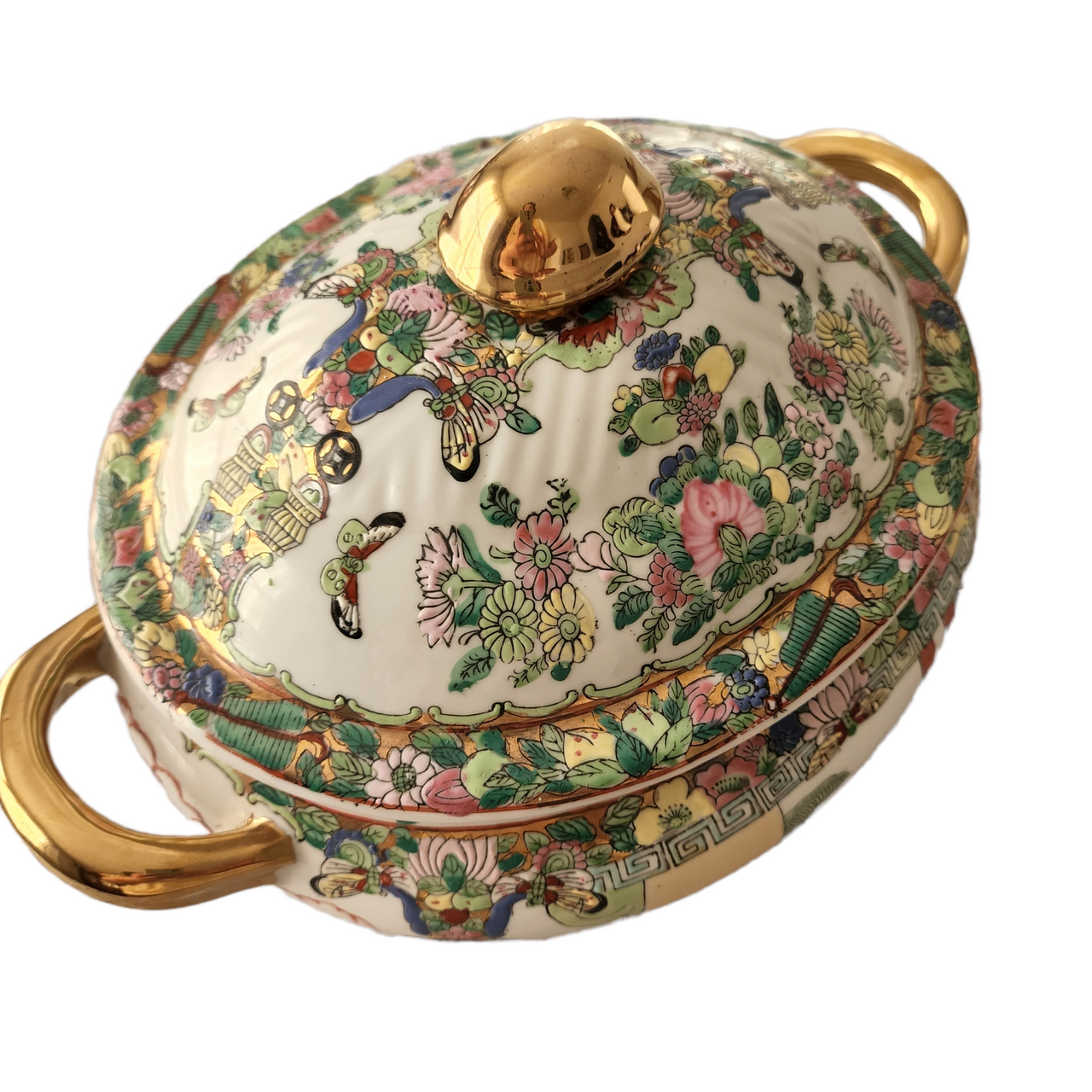 Antique Chinese Rose Medallion Tureen
