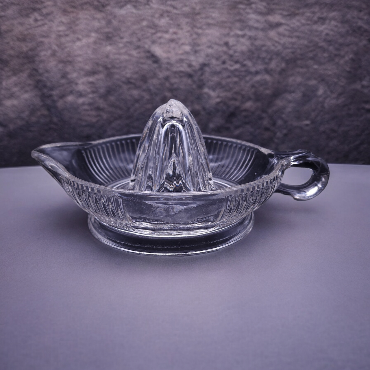 Antique Clear Ribbed Pressed Glass EAPG Juice Orange Reamer