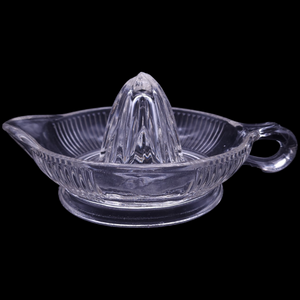 Antique Clear Ribbed Pressed Glass EAPG Juice Orange Reamer